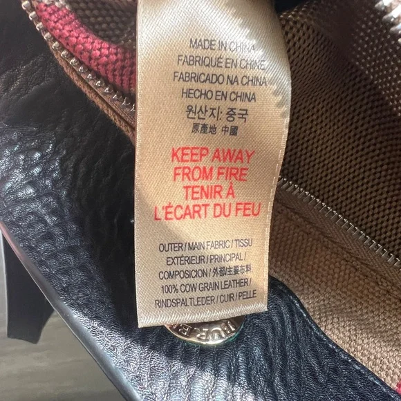 BURBERRY Maidstone Black Leather House Check Canvas Small Tote Bag - Picture 12 of 14